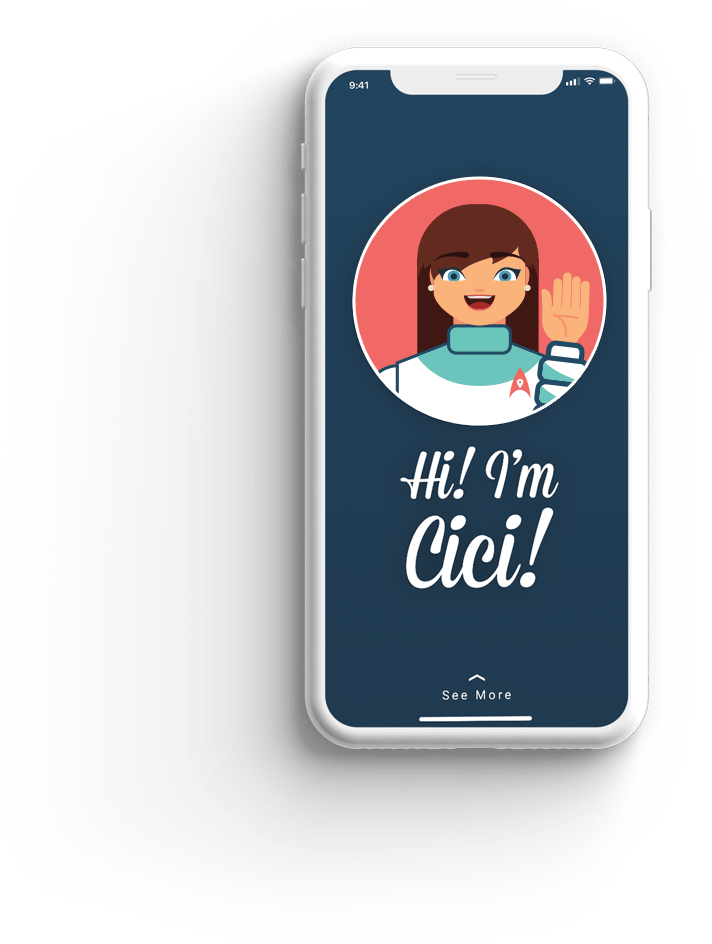 Mobile saying Hi! I`m Cici!